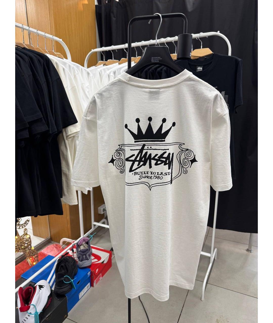 STUSSY Белая хлопковая футболка, фото 2