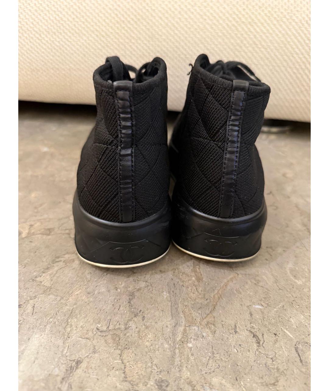 CHANEL Черные текстильные ботинки, фото 6