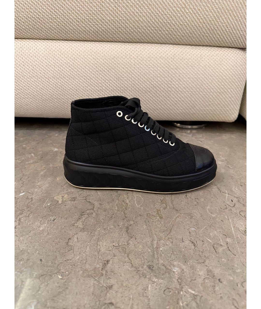 CHANEL Черные текстильные ботинки, фото 9