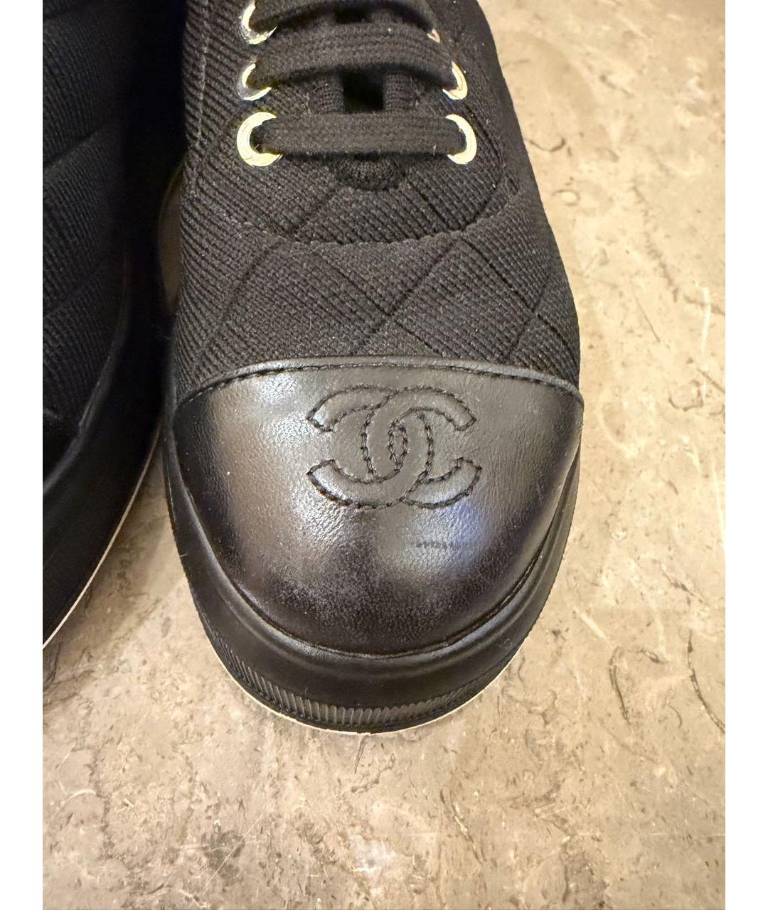 CHANEL Черные текстильные ботинки, фото 4