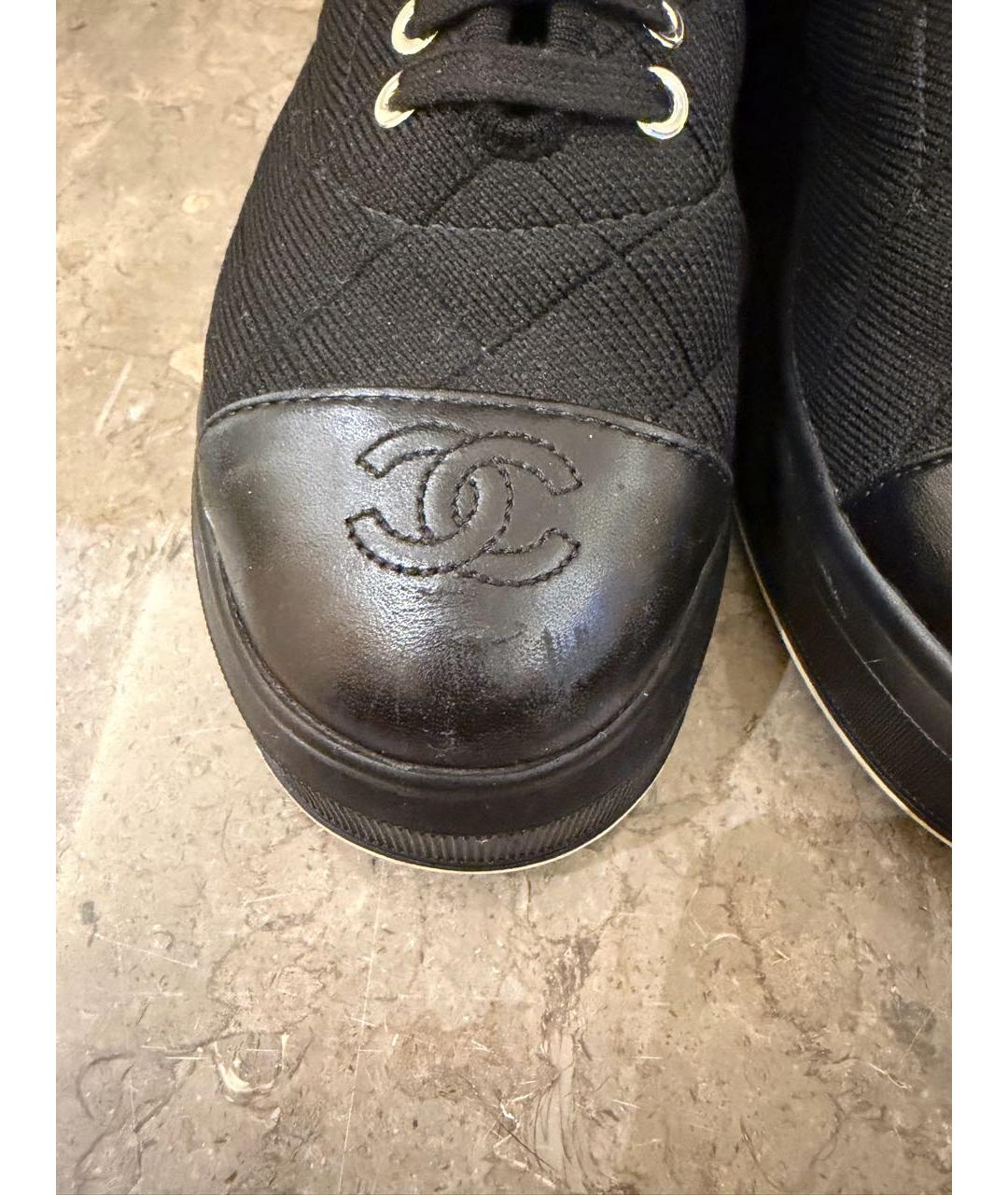 CHANEL Черные текстильные ботинки, фото 3
