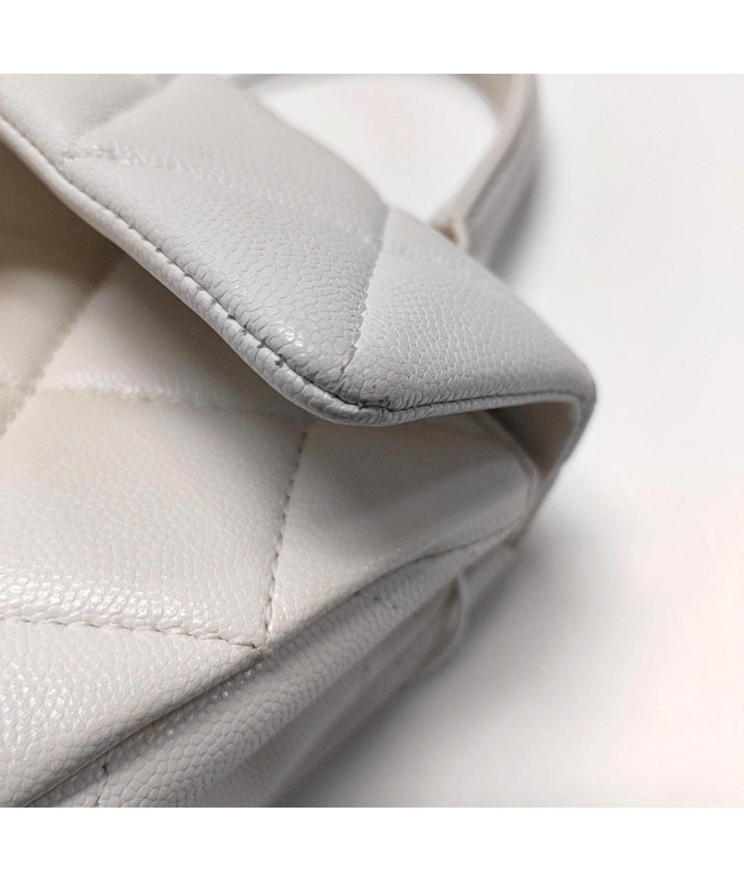 CHANEL Белая кожаная сумка через плечо, фото 8