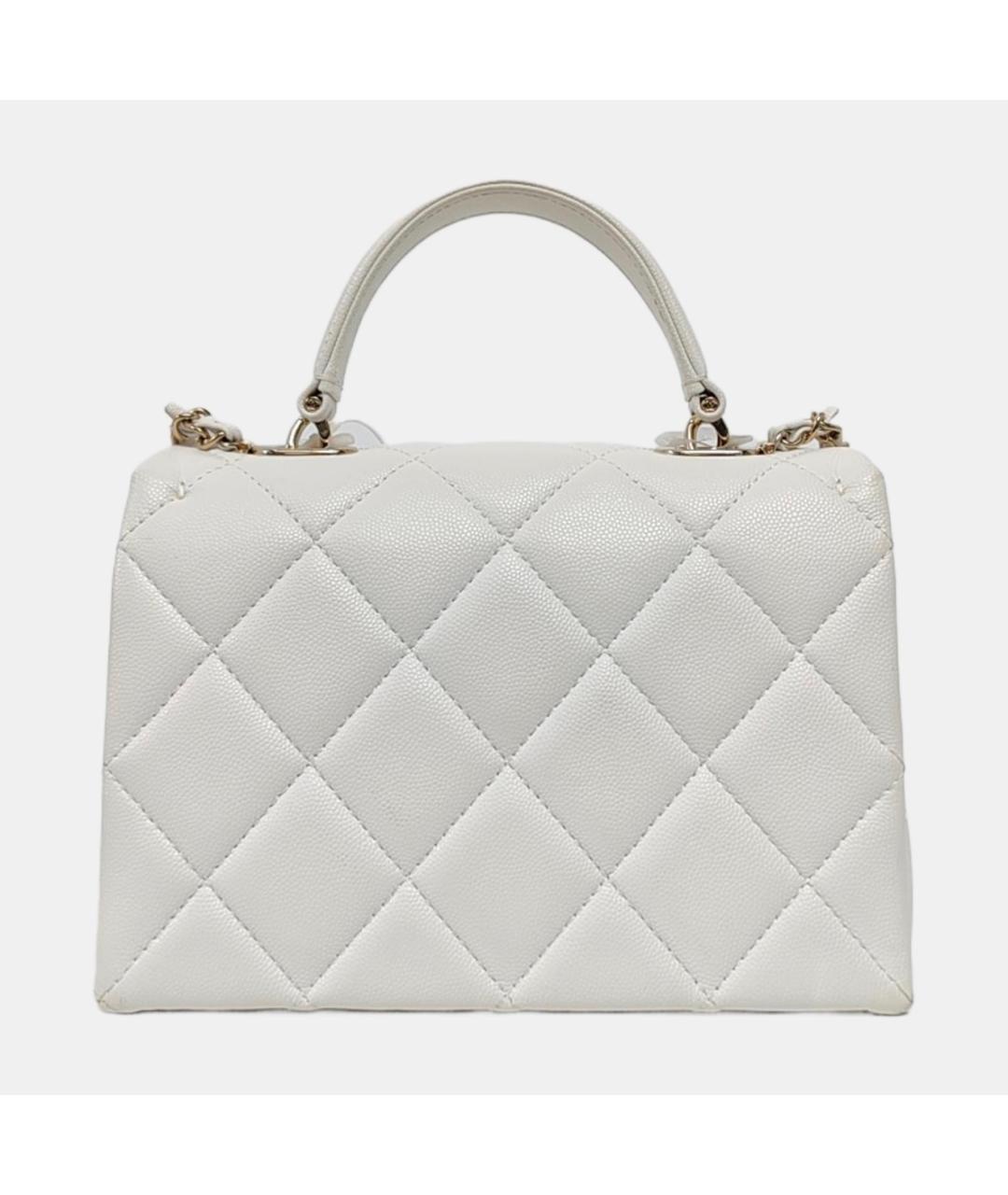 CHANEL Белая кожаная сумка через плечо, фото 4