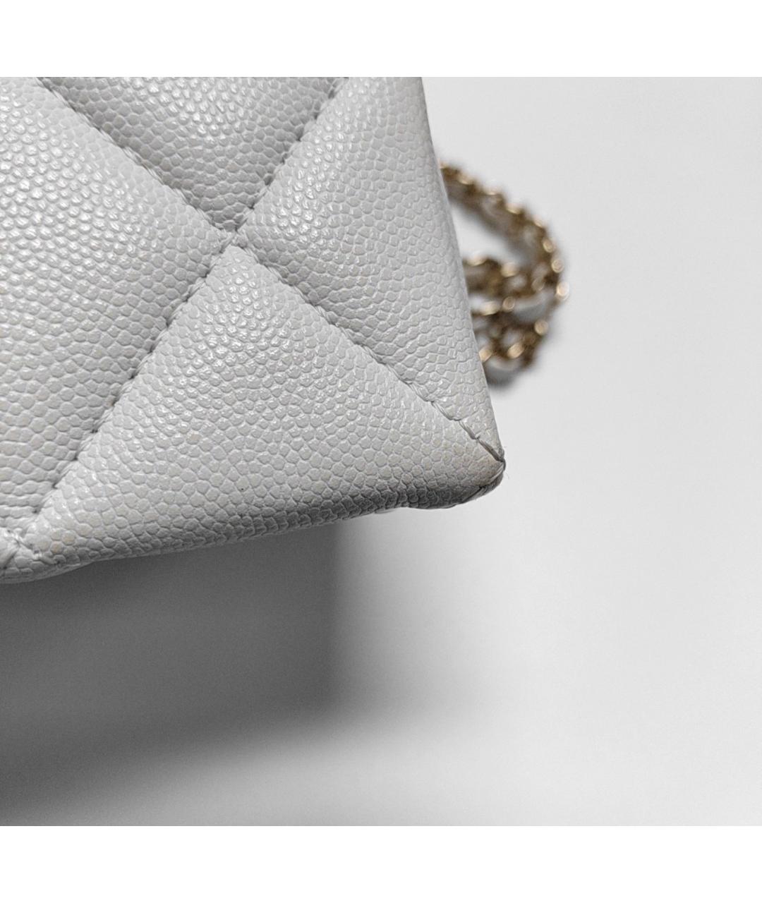 CHANEL Белая кожаная сумка через плечо, фото 9