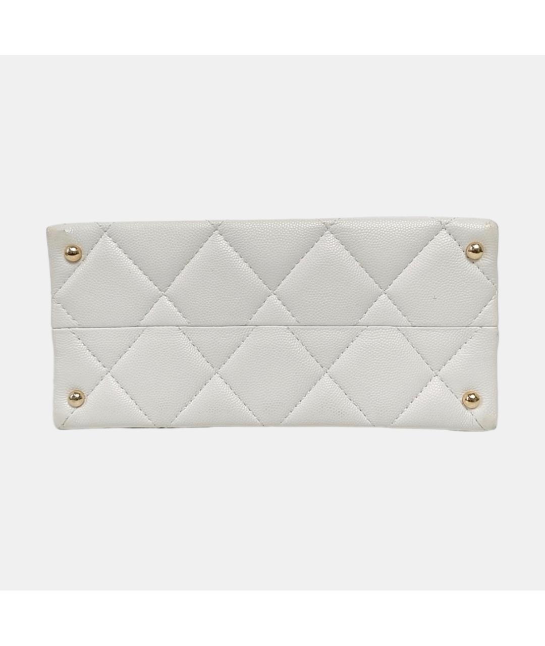 CHANEL Белая кожаная сумка через плечо, фото 5