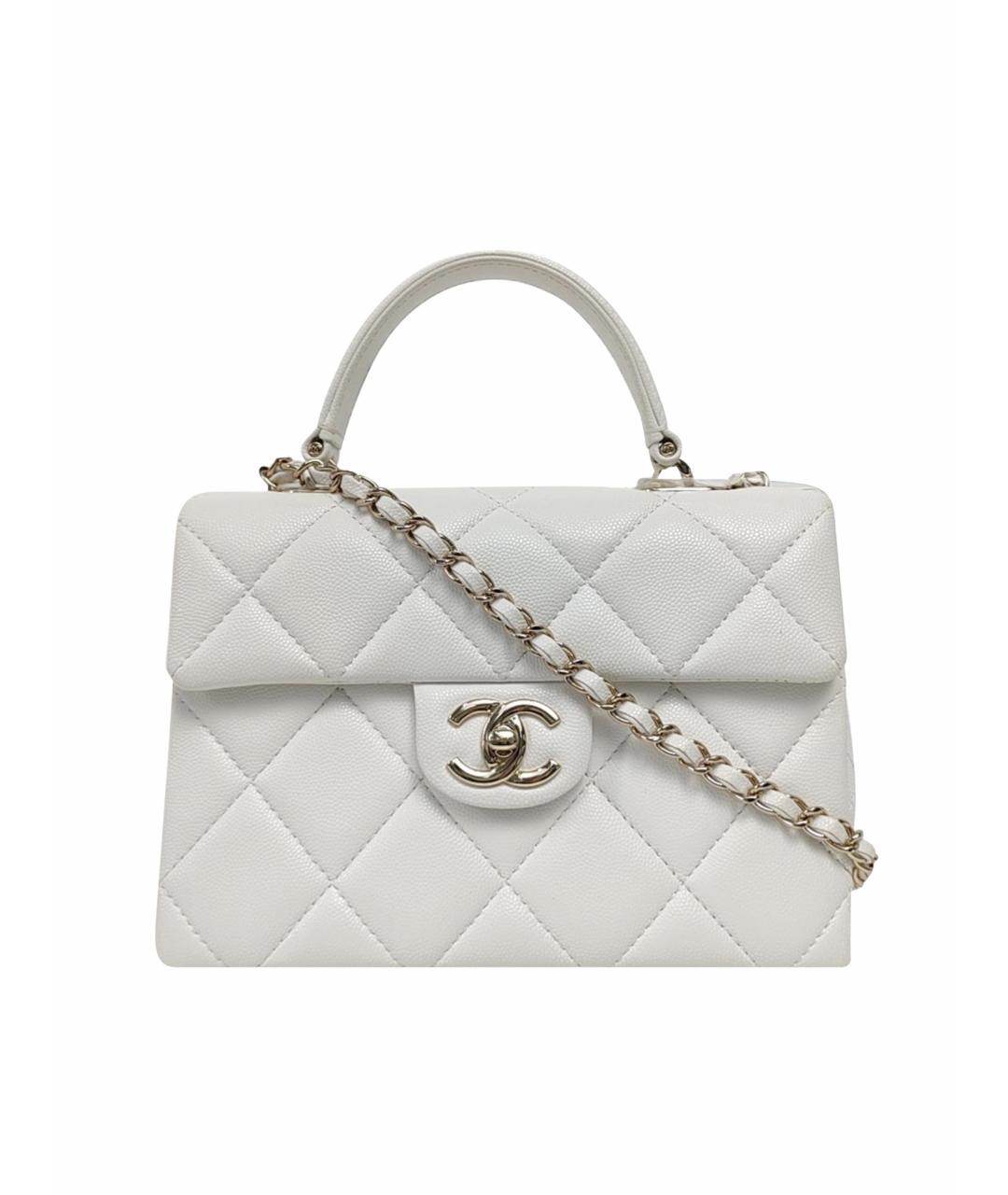CHANEL Белая кожаная сумка через плечо, фото 1