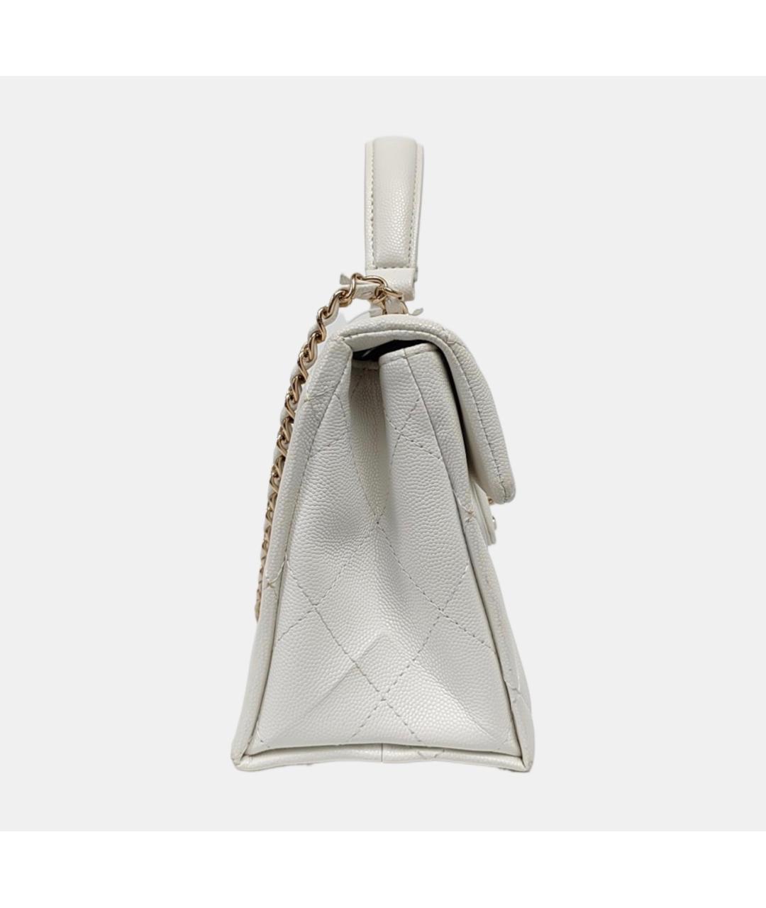 CHANEL Белая кожаная сумка через плечо, фото 3