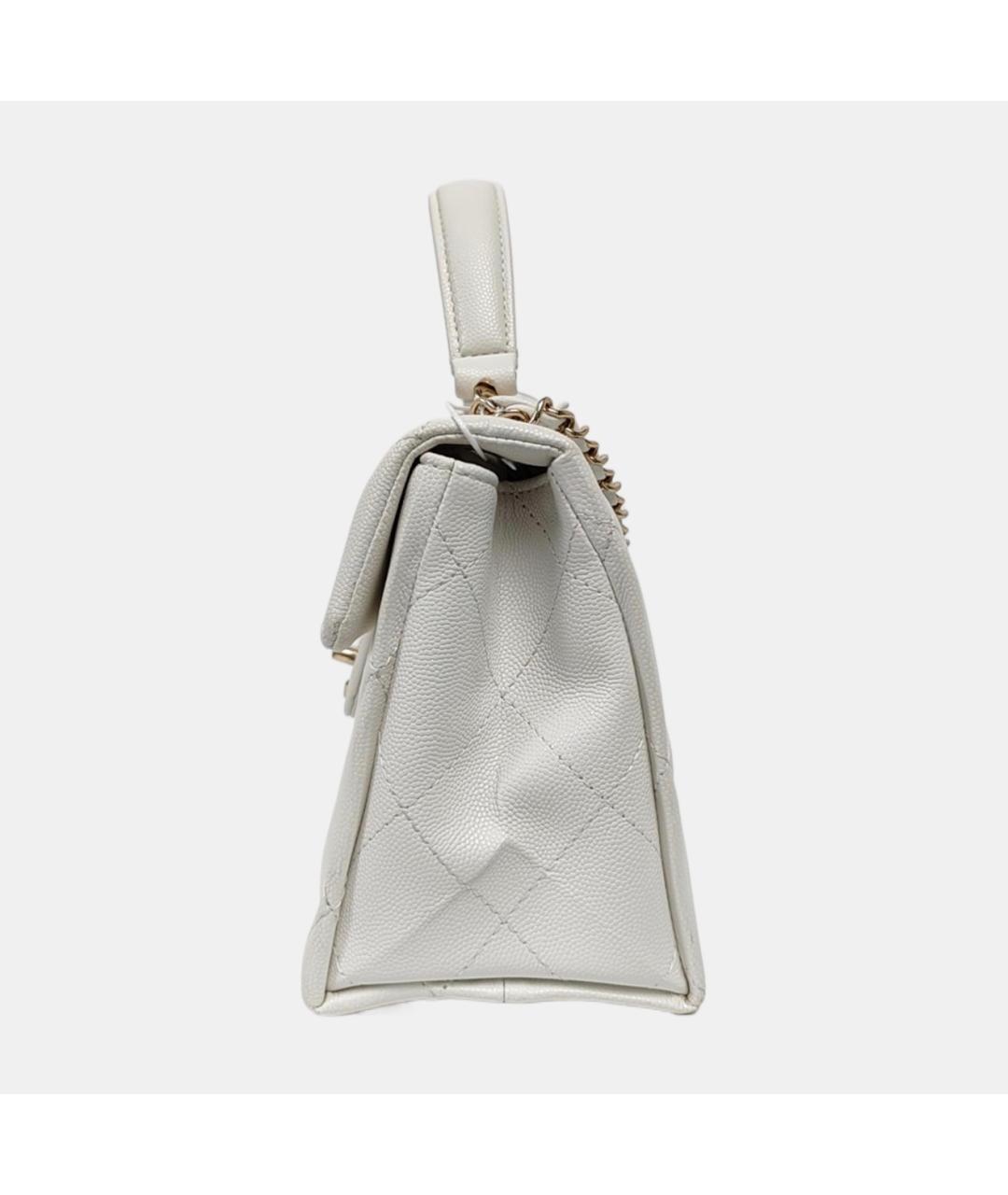 CHANEL Белая кожаная сумка через плечо, фото 2