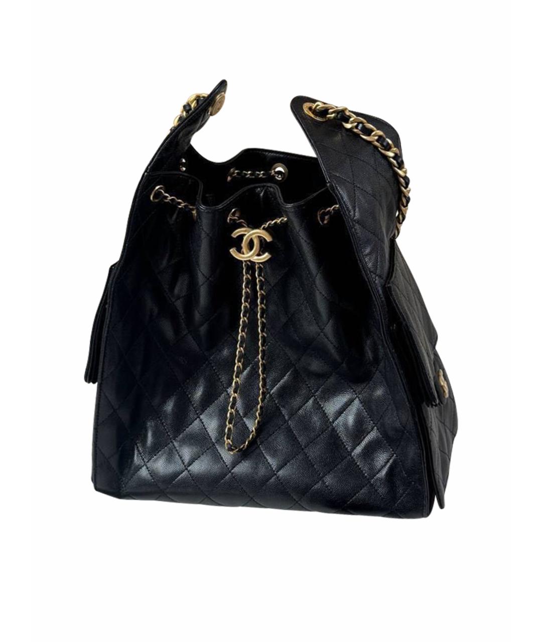 CHANEL Черная кожаная сумка через плечо, фото 1