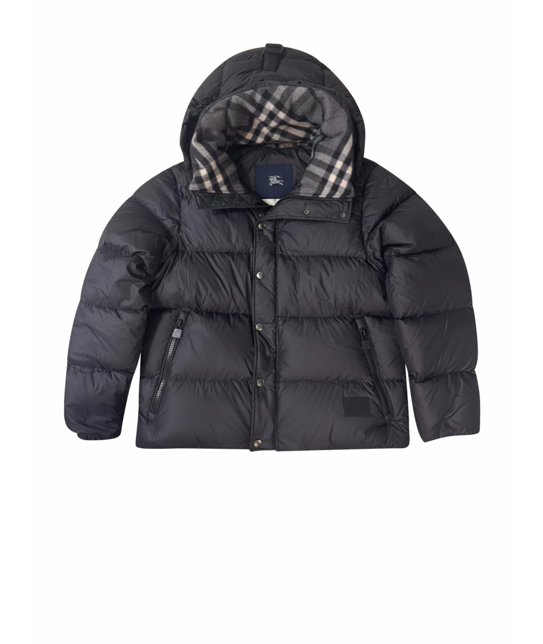 BURBERRY Черный полиамидовый пуховик, фото 1