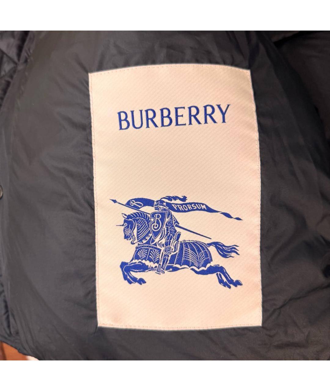 BURBERRY Черный полиамидовый пуховик, фото 6