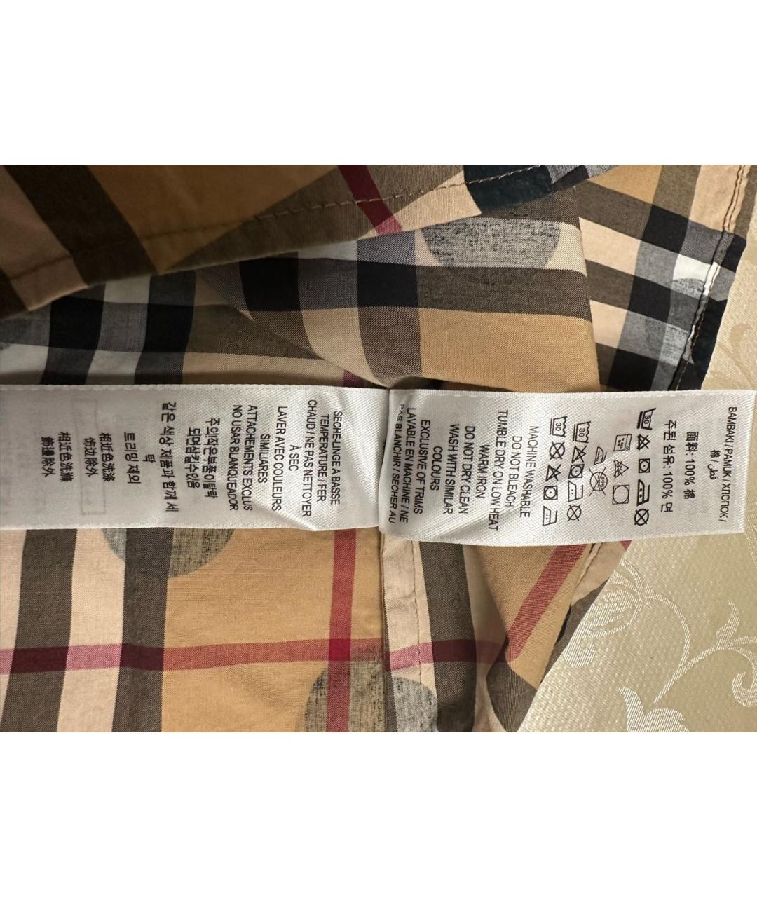 BURBERRY Мульти хлопковая детская рубашка, фото 4