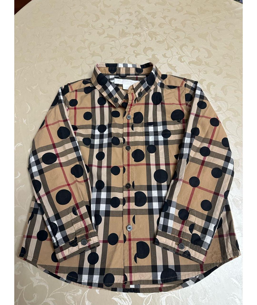 BURBERRY Мульти хлопковая детская рубашка, фото 5