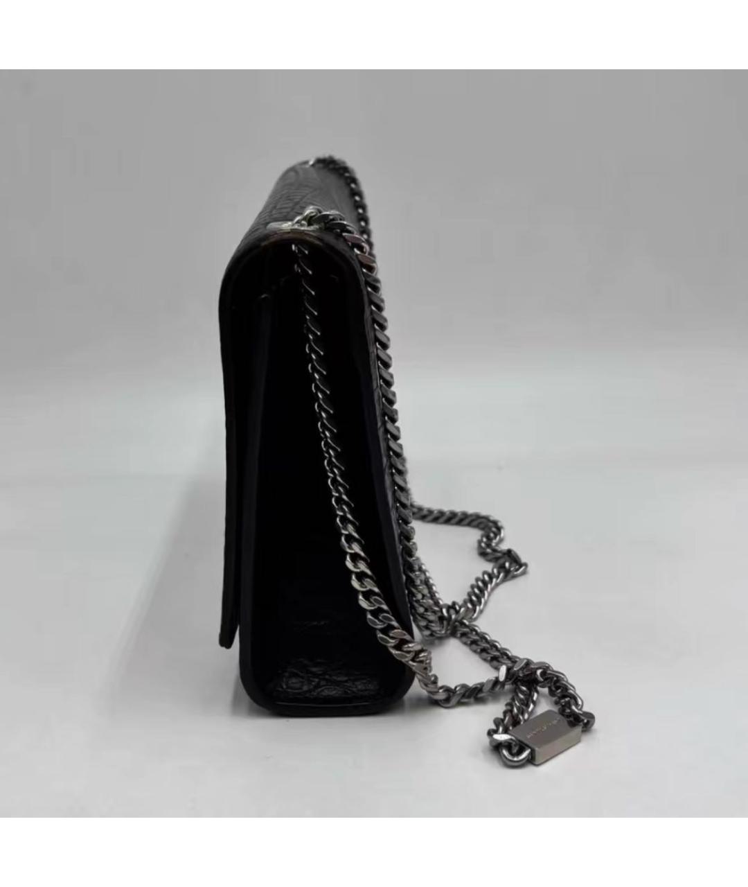 SAINT LAURENT Черная кожаная сумка через плечо, фото 3