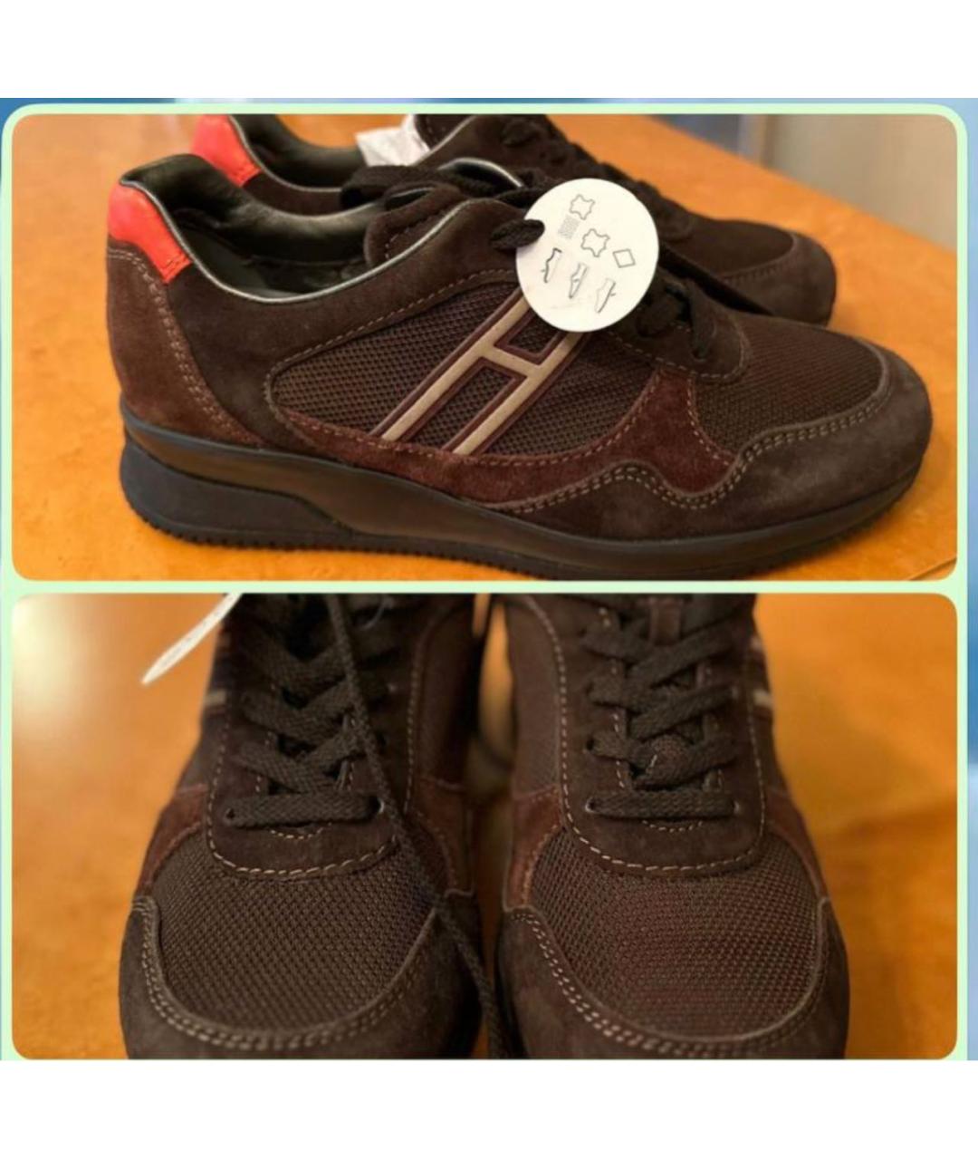 HOGAN Коричневые замшевые кеды, фото 2