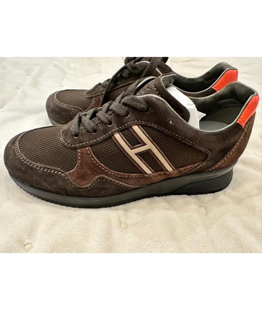 HOGAN Коричневые замшевые кеды, фото 4