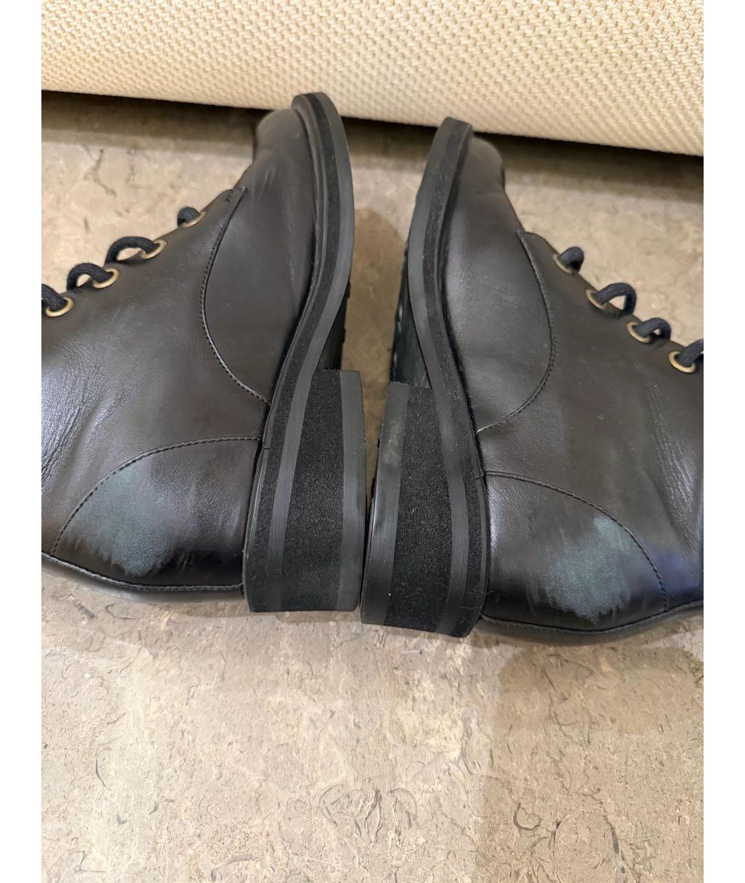 ULYANA SERGEENKO Черные кожаные ботинки, фото 4