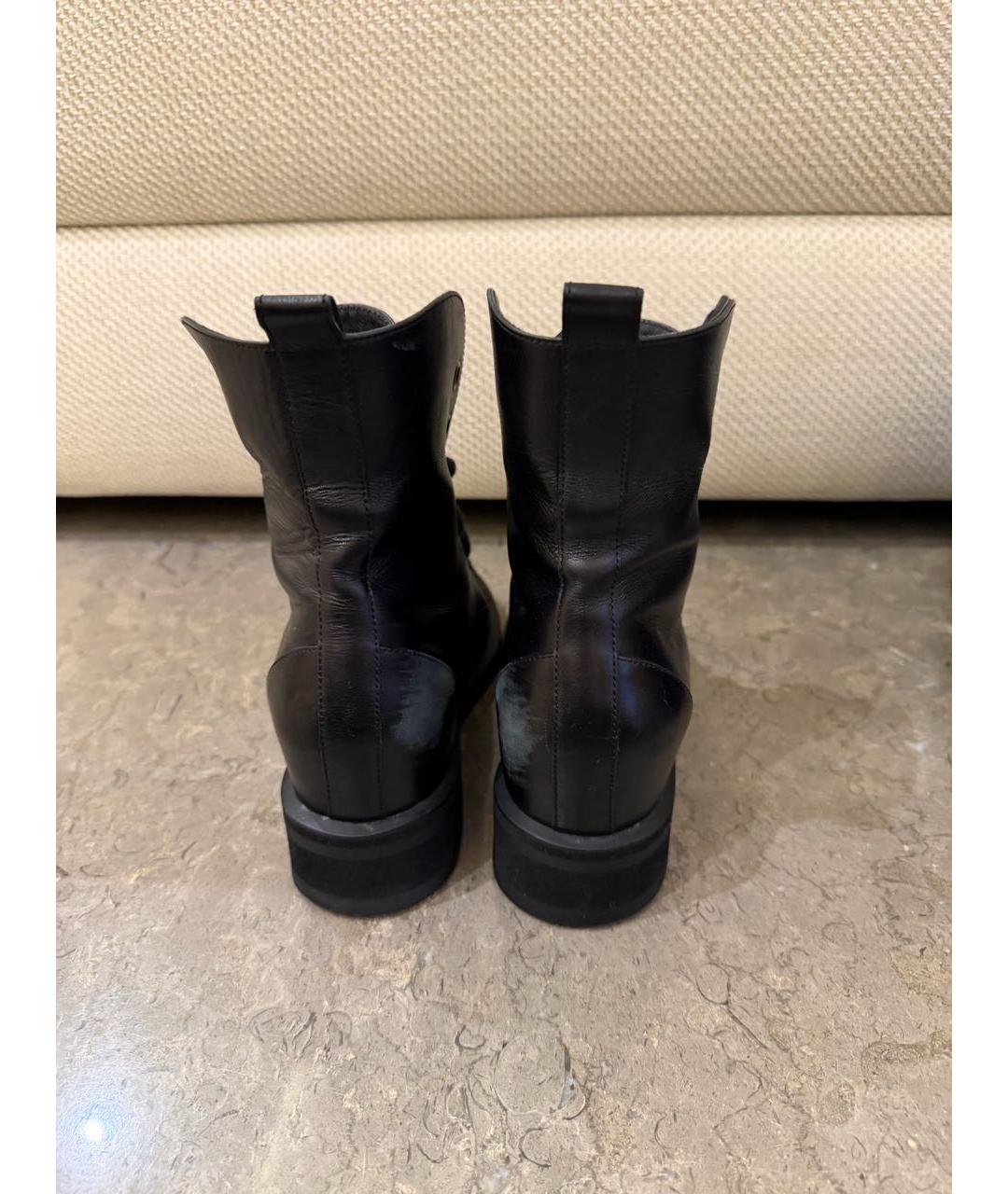 ULYANA SERGEENKO Черные кожаные ботинки, фото 3