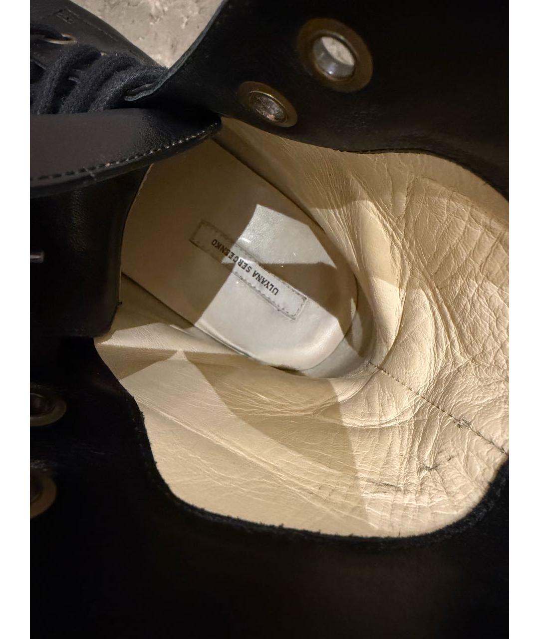 ULYANA SERGEENKO Черные кожаные ботинки, фото 2