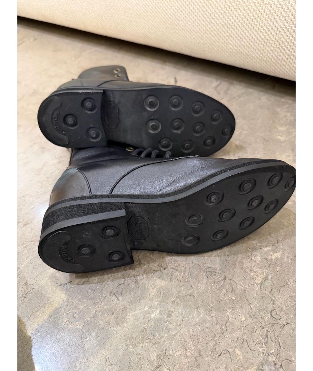 ULYANA SERGEENKO Черные кожаные ботинки, фото 5