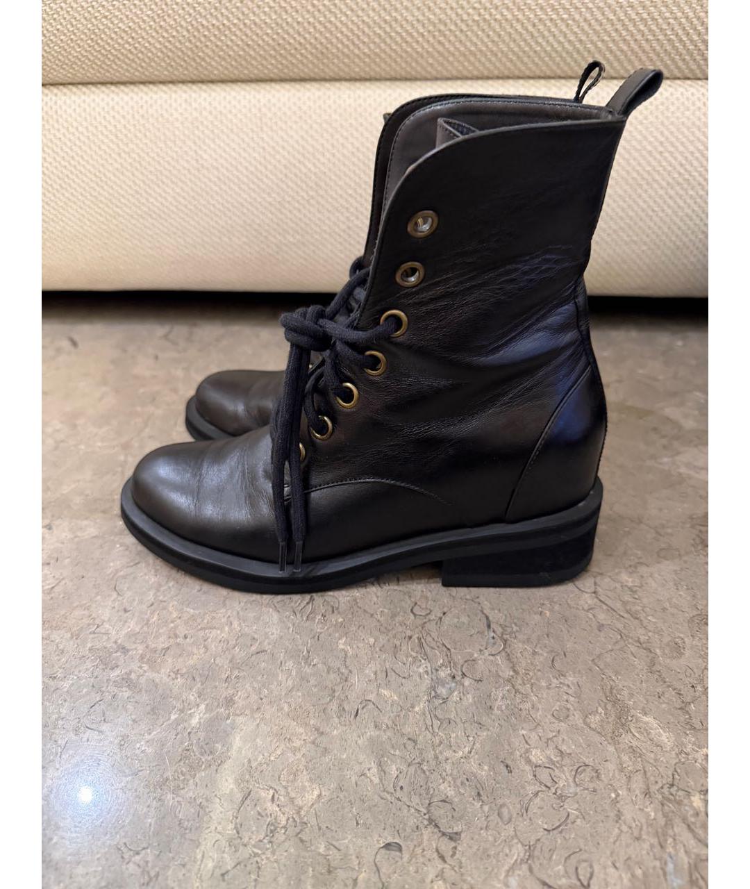 ULYANA SERGEENKO Черные кожаные ботинки, фото 7