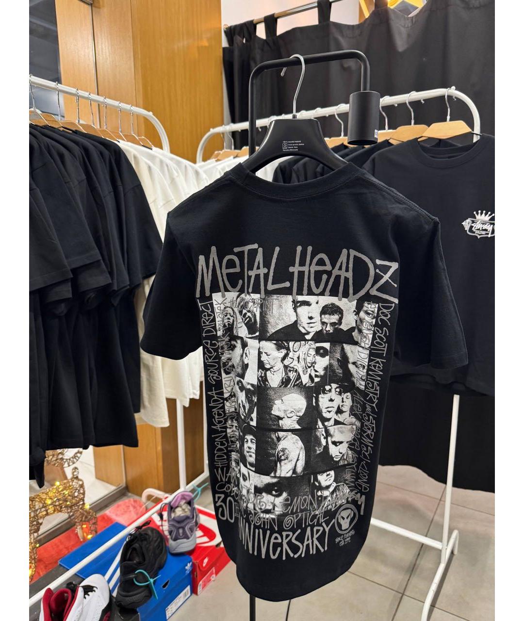 STUSSY Черная хлопковая футболка, фото 2