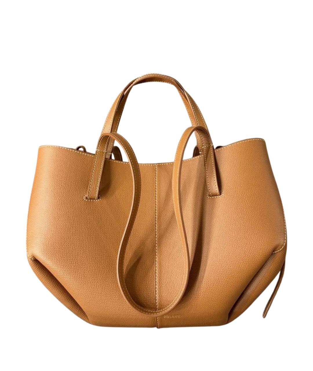 POLENE Коричневая кожаная сумка через плечо, фото 1