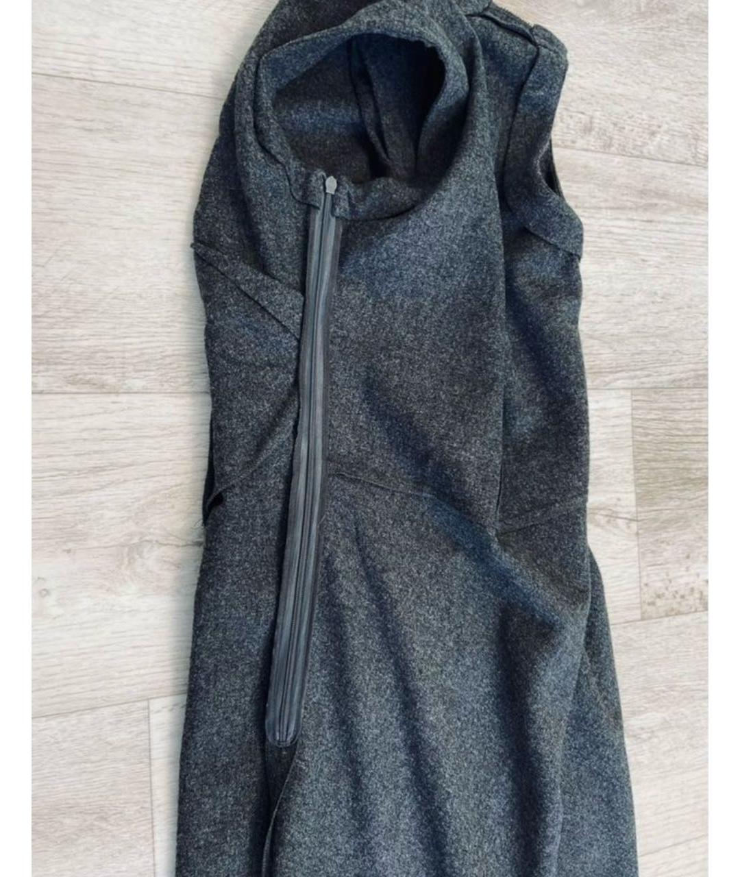 ERMANNO SCERVINO Серое шерстяное повседневное платье, фото 6