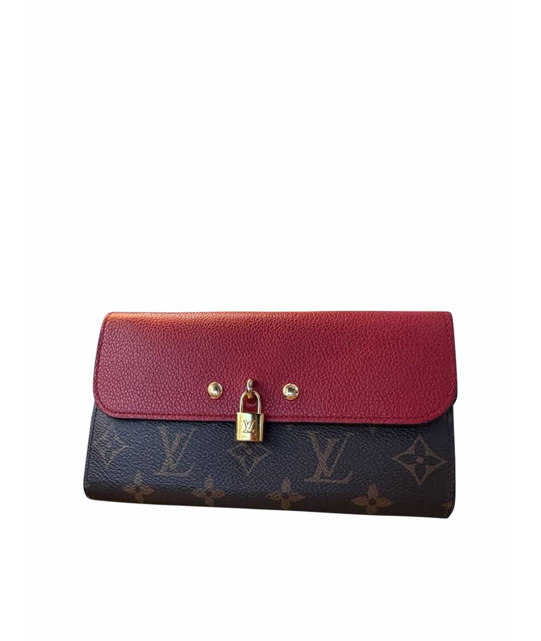 LOUIS VUITTON Красный кожаный кошелек, фото 1