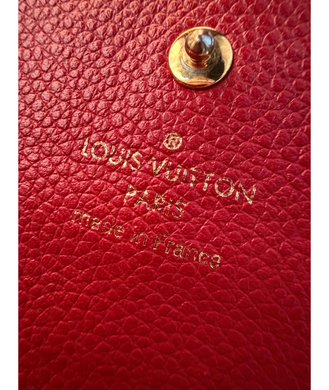 LOUIS VUITTON Красный кожаный кошелек, фото 6