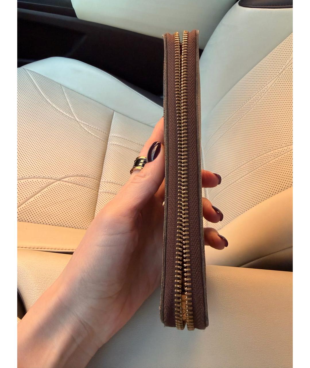 LOUIS VUITTON Коричневый кошелек, фото 4