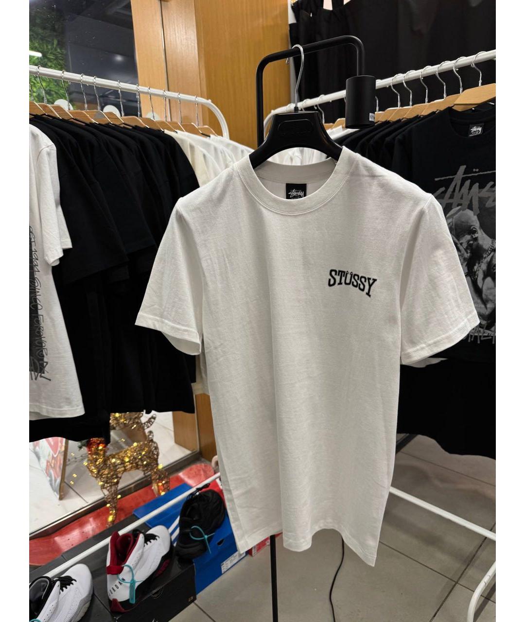 STUSSY Белая хлопковая футболка, фото 3