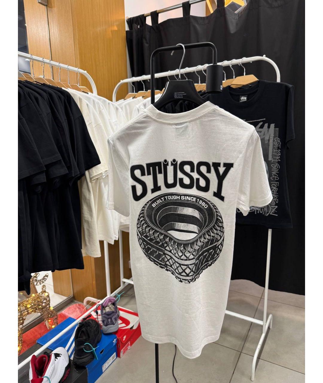 STUSSY Белая хлопковая футболка, фото 2