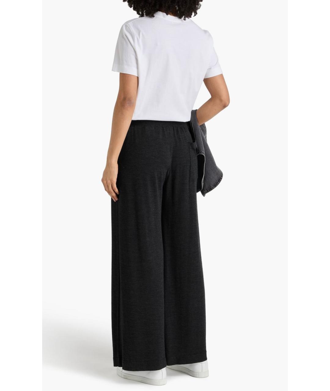 BRUNELLO CUCINELLI Антрацитовые шерстяные брюки широкие, фото 3