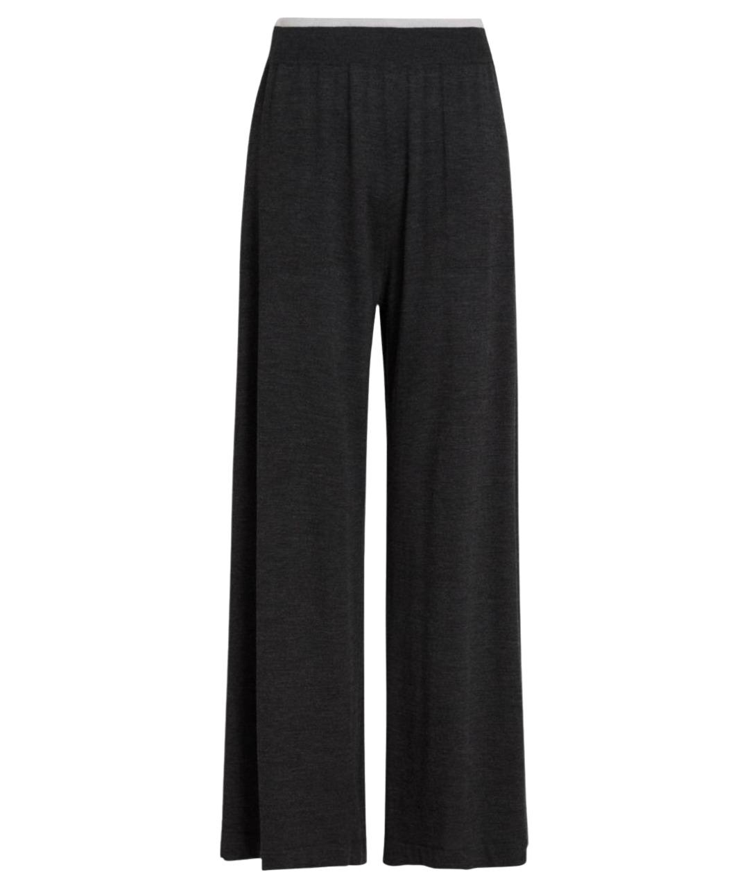 BRUNELLO CUCINELLI Антрацитовые шерстяные брюки широкие, фото 1