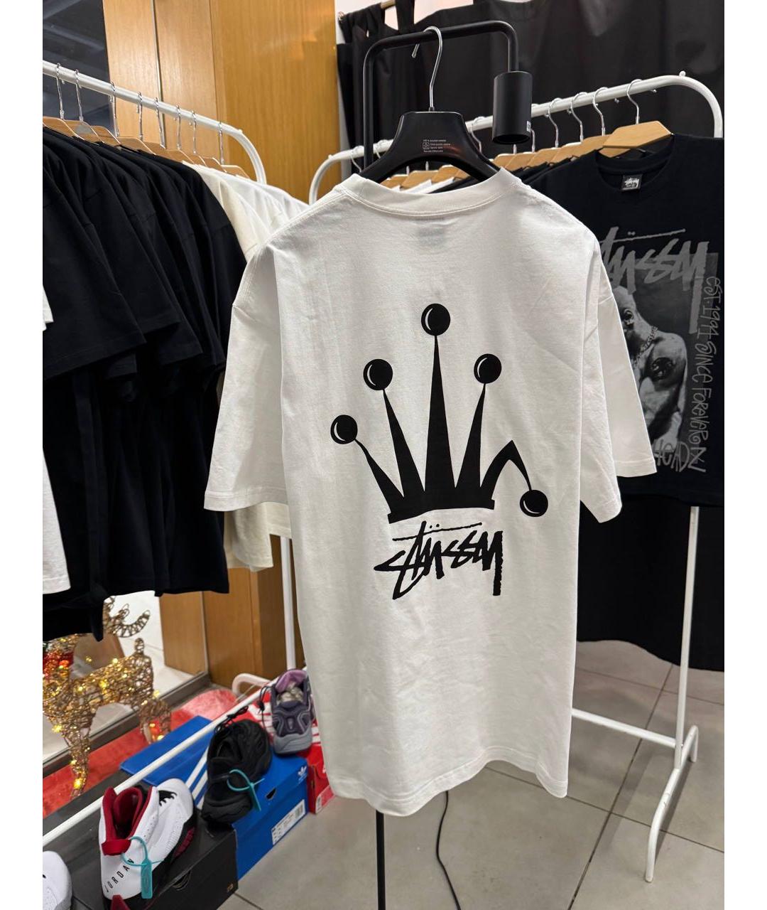 STUSSY Белая хлопковая футболка, фото 2