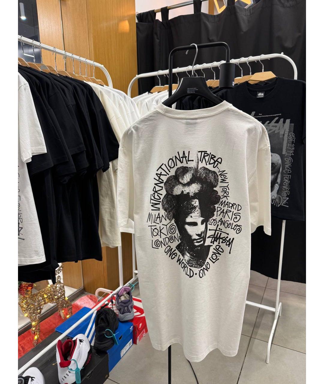 STUSSY Белая хлопковая футболка, фото 2