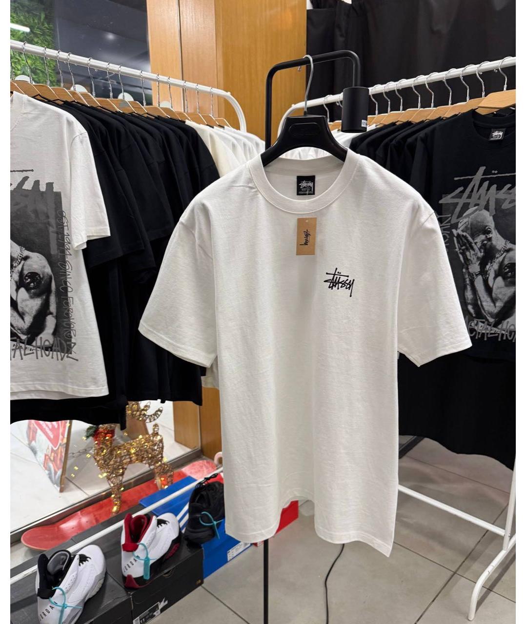 STUSSY Белая хлопковая футболка, фото 3