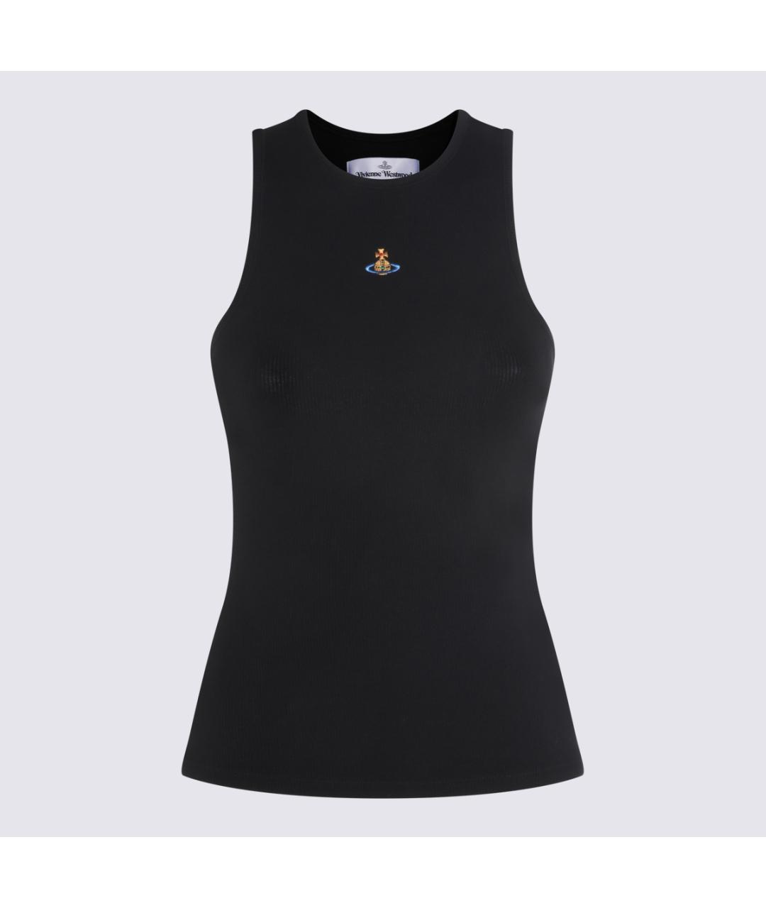 VIVIENNE WESTWOOD Черная хлопковая майка, фото 4