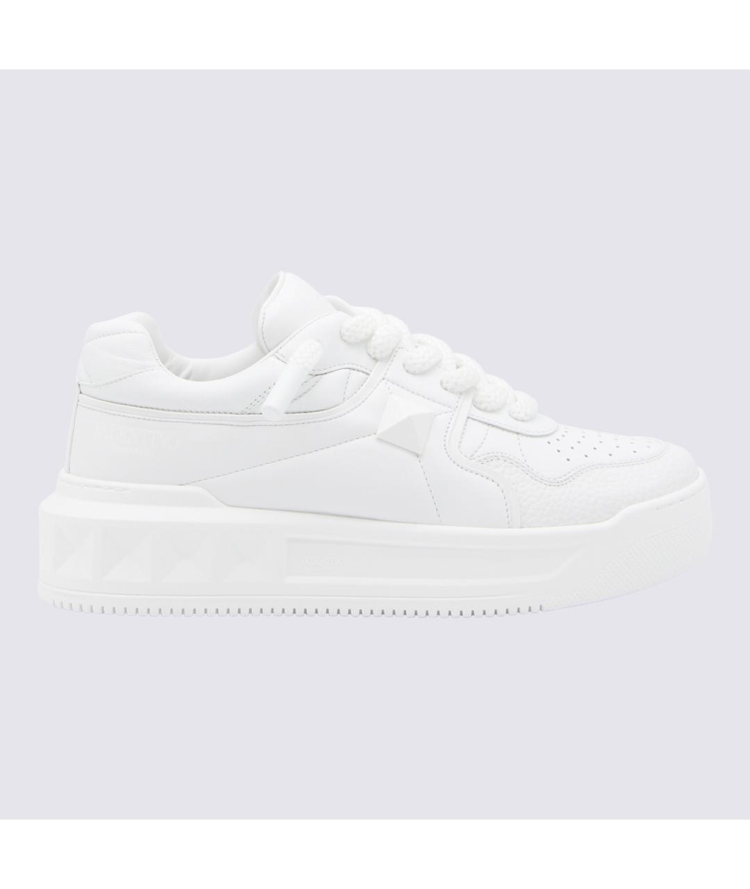 VALENTINO Белые кожаные низкие кроссовки / кеды, фото 3