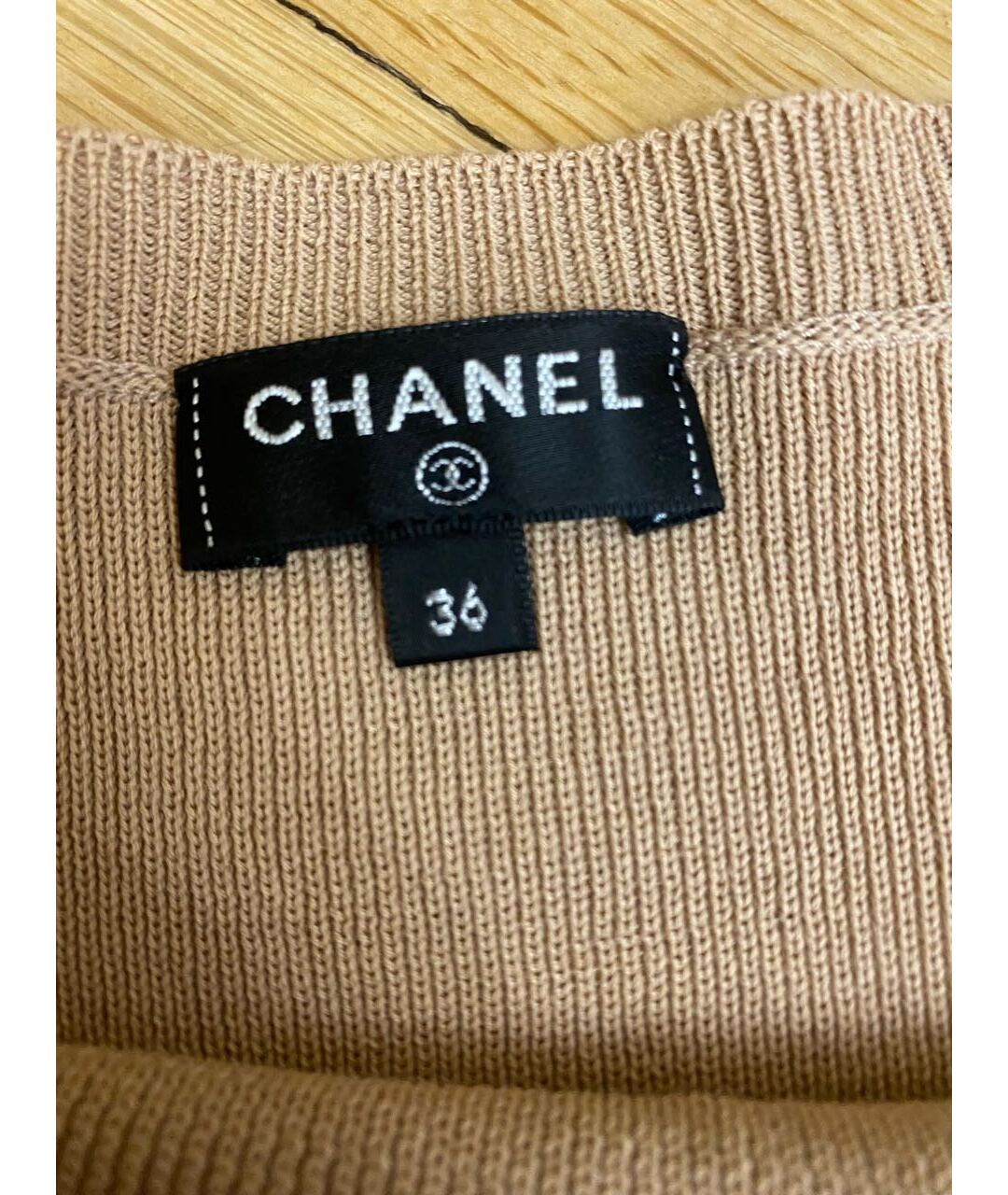 CHANEL PRE-OWNED Коричневое хлопко-эластановое повседневное платье, фото 6