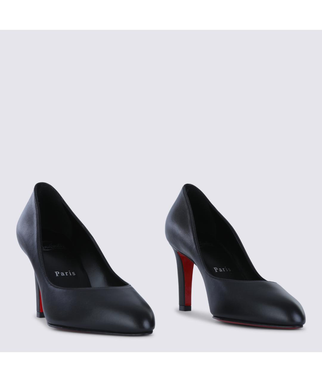 CHRISTIAN LOUBOUTIN Черные кожаные туфли, фото 2