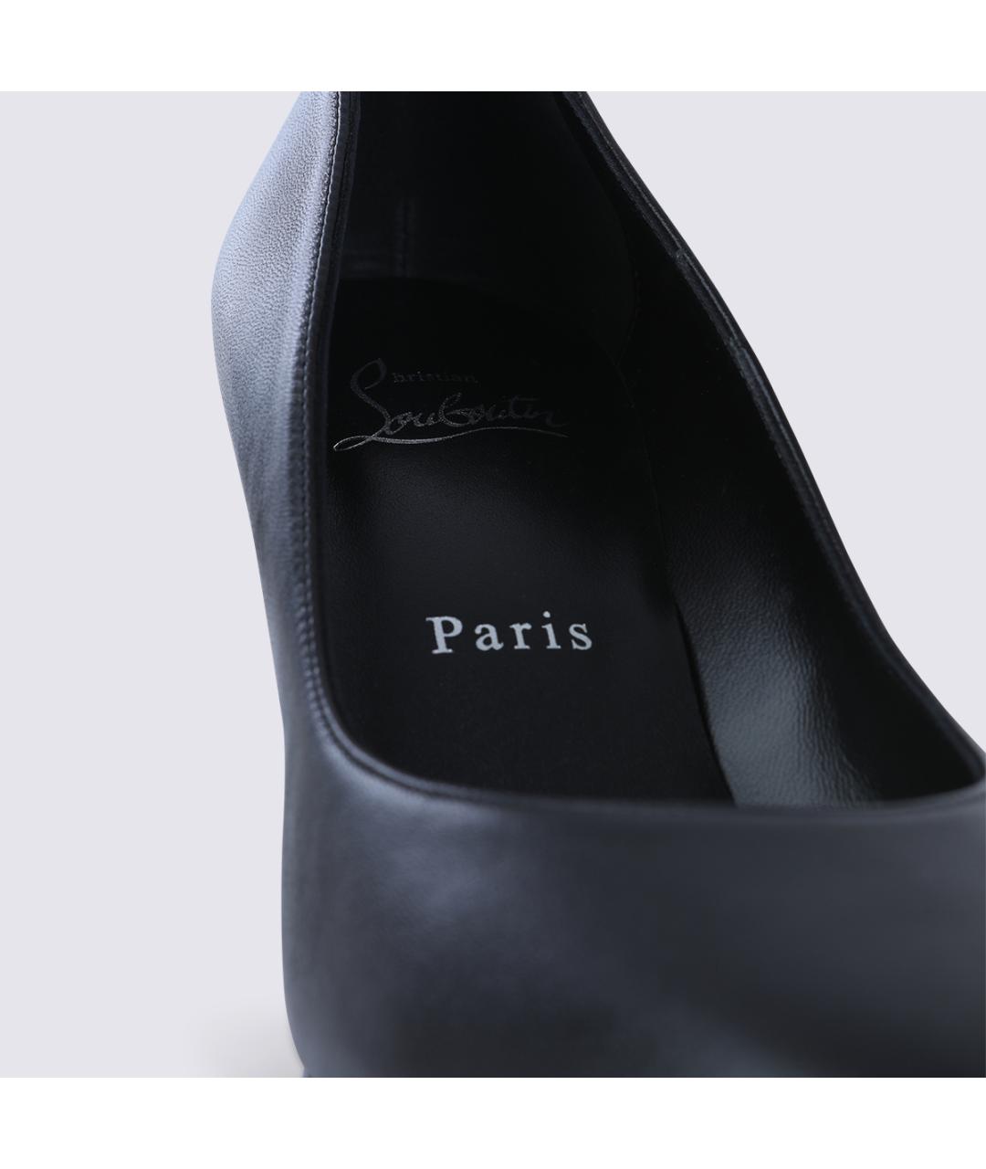 CHRISTIAN LOUBOUTIN Черные кожаные туфли, фото 4