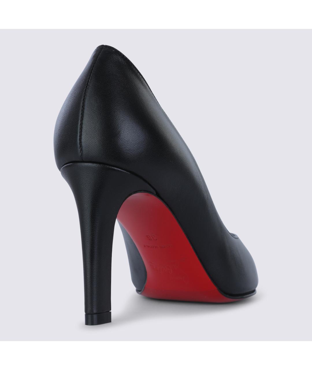 CHRISTIAN LOUBOUTIN Черные кожаные туфли, фото 3