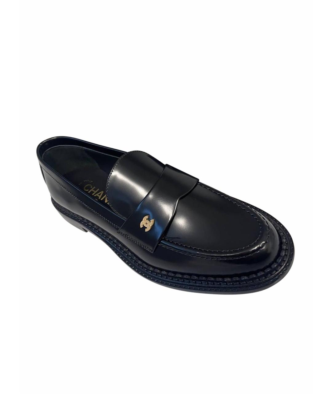 CHANEL Черные кожаные лоферы, фото 1