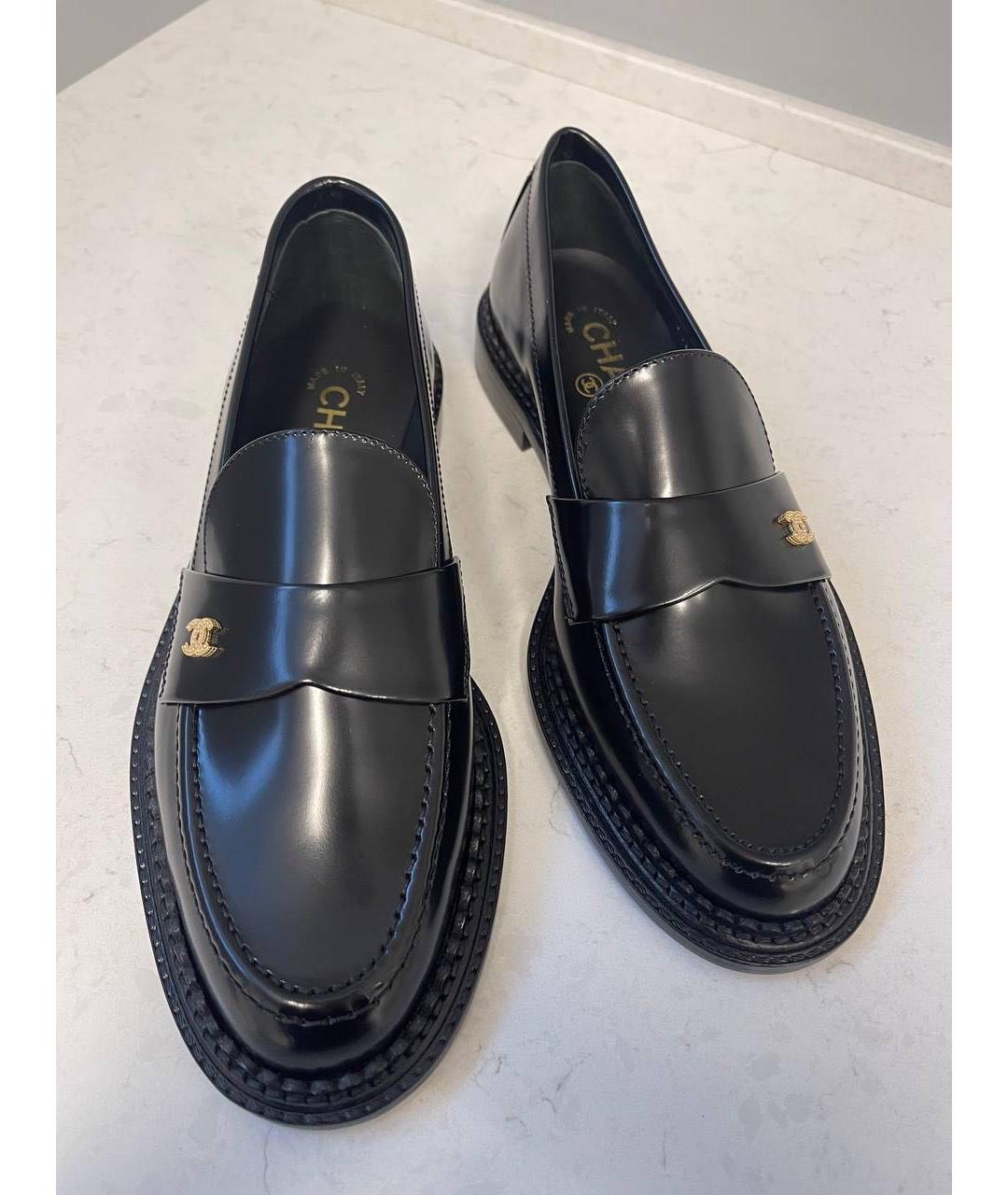 CHANEL Черные кожаные лоферы, фото 3