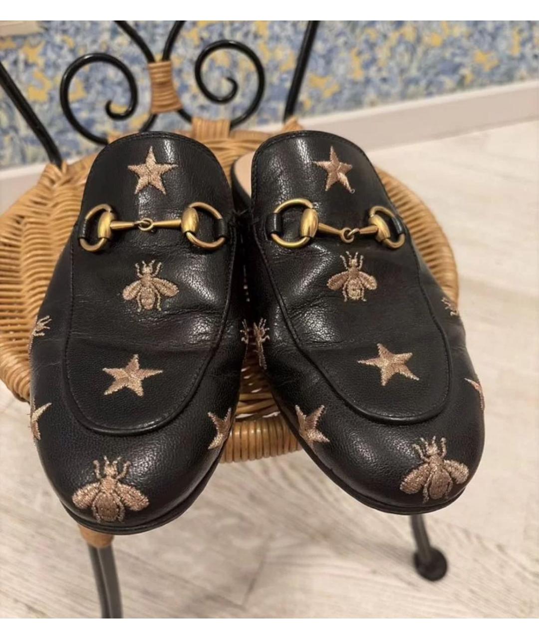 GUCCI Черные кожаные мюли, фото 4