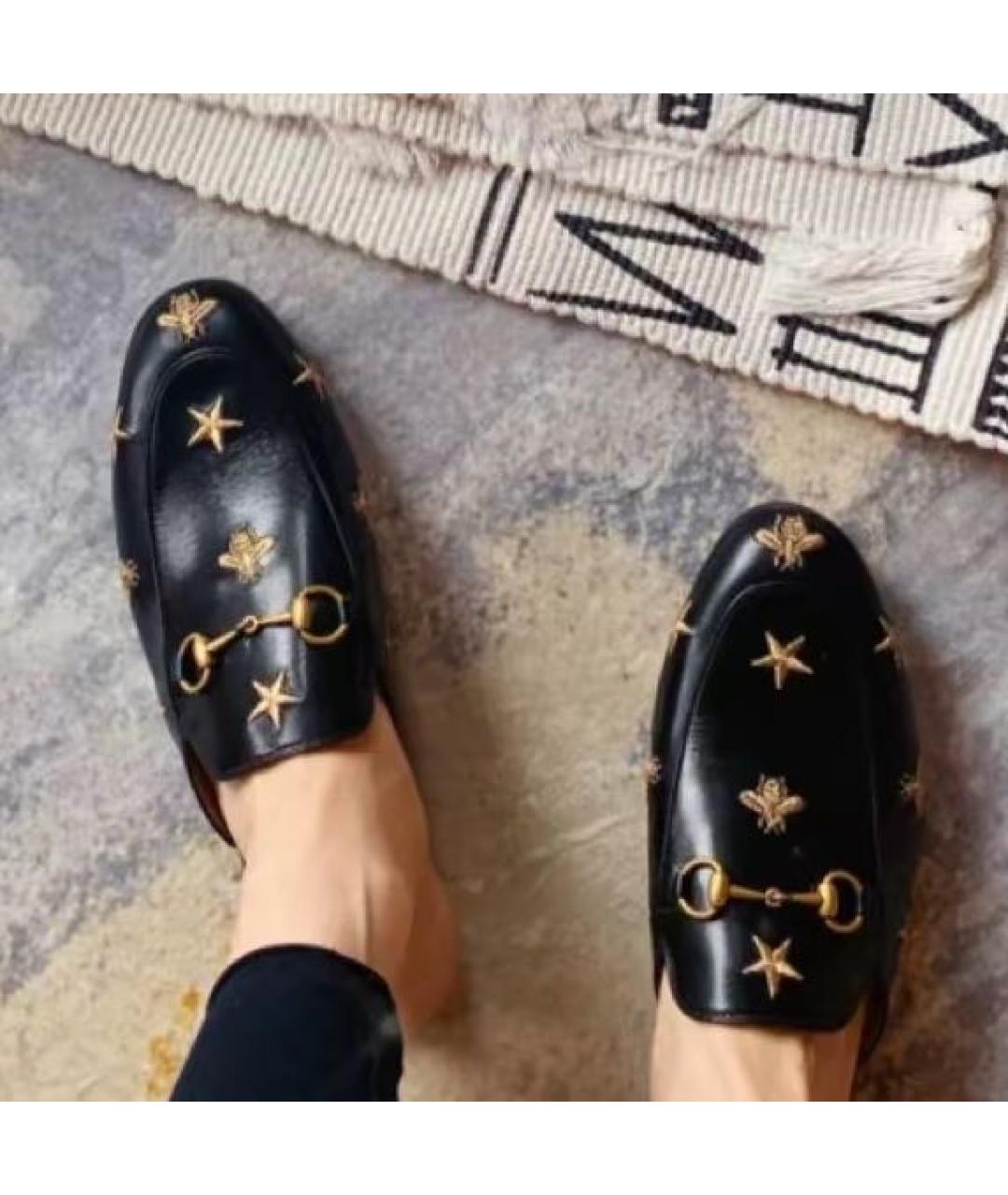 GUCCI Черные кожаные мюли, фото 6