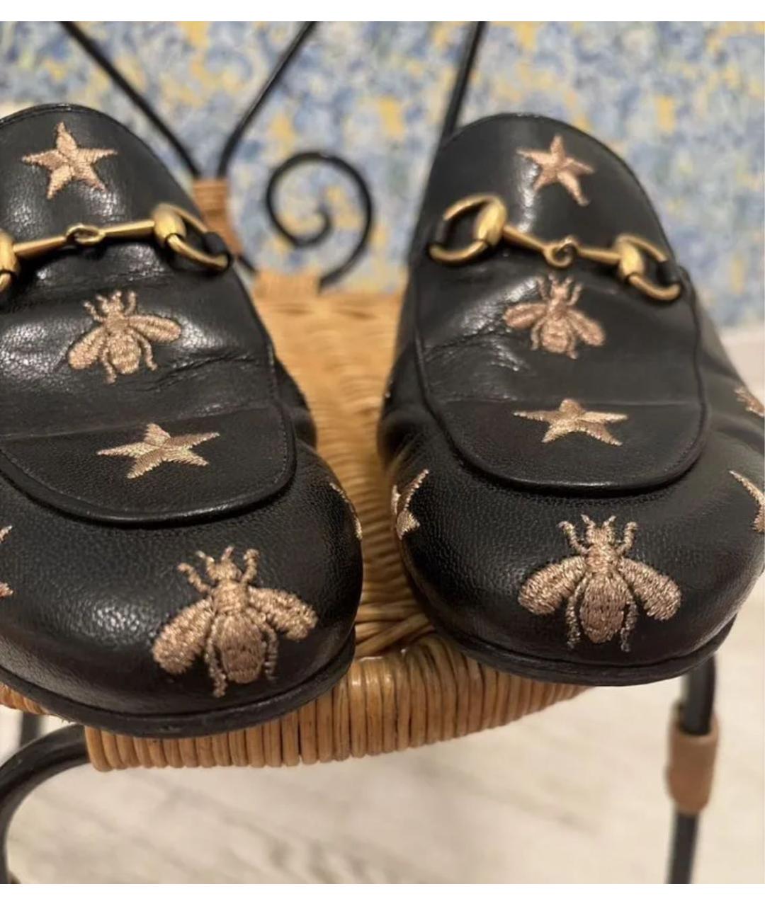 GUCCI Черные кожаные мюли, фото 5