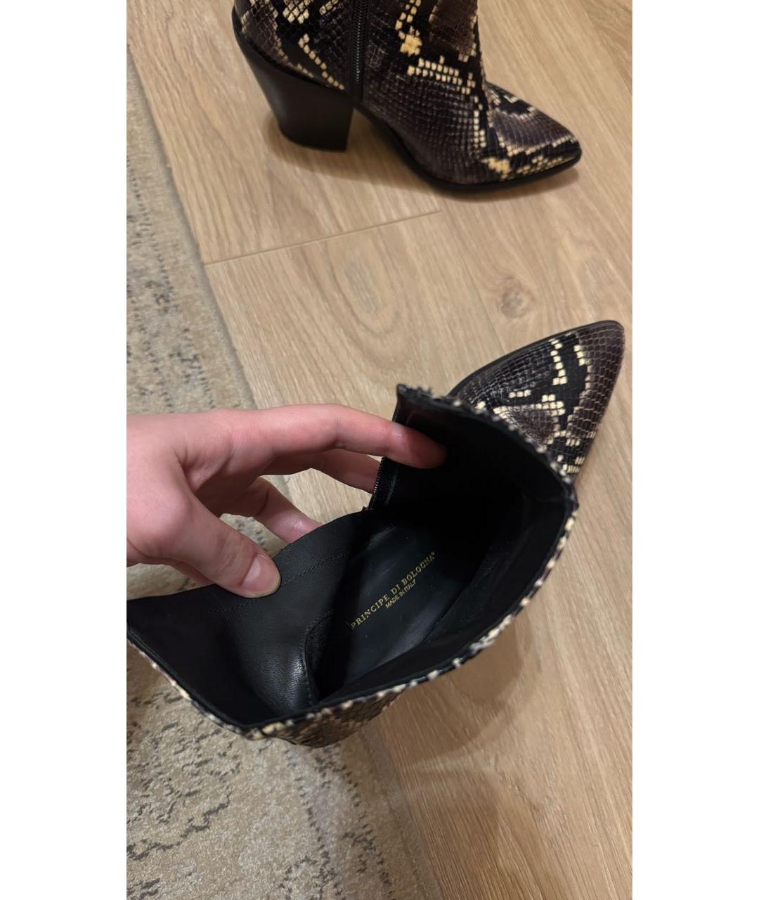 Principe di Bologna Коричневые кожаные ботильоны, фото 6